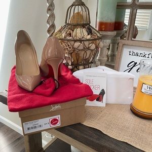 Christian Louboutin Nude Patent Pigalles 100